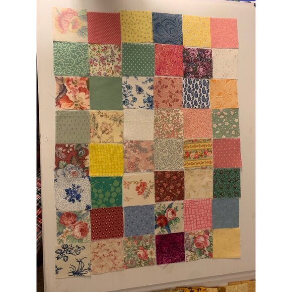 Vintage Floral & Patterned Cotton Quilting Squares 144-Piece Set 2.5" - Picture 1 of 11